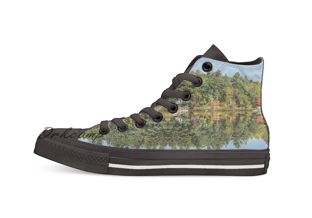 Повседневная парусиновая обувь с высоким берцем на шнуровке кроссовки Прямая