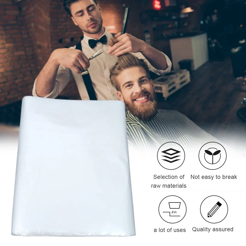 

100/200Pcs Disposable Hairdressing Capes PE Waterproof Transparent Hairdressing Shawl Hair Dyeing Tool 60*90/120*90cm