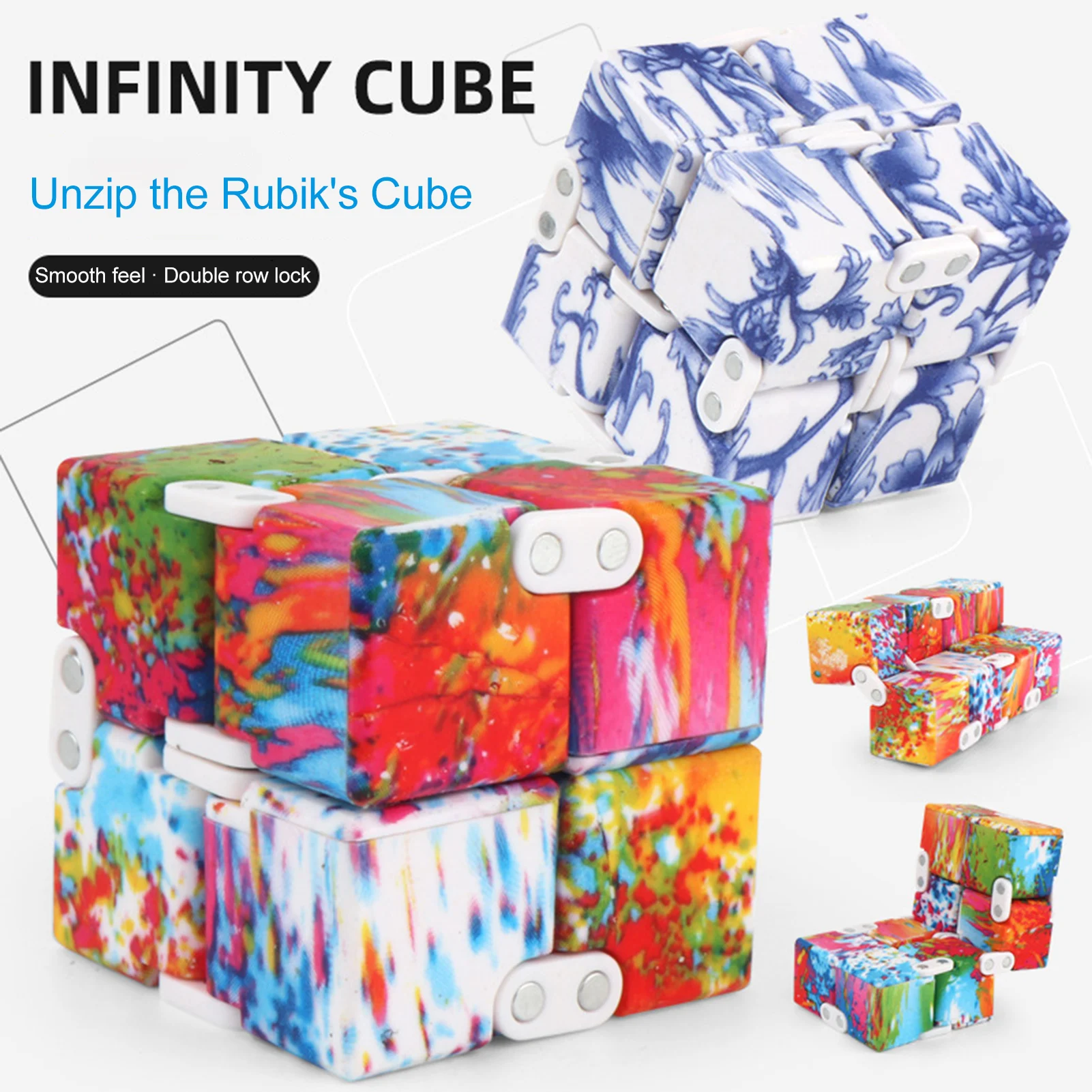 Juguete de descompresi&oacute;n para ni&ntilde;os y adultos, cubo m&aacute;gico infinito, rompecabezas cuadrado, juguete para aliviar el estr&eacute;s, juego de mano divertido, laberinto de cuatro esquinas-1