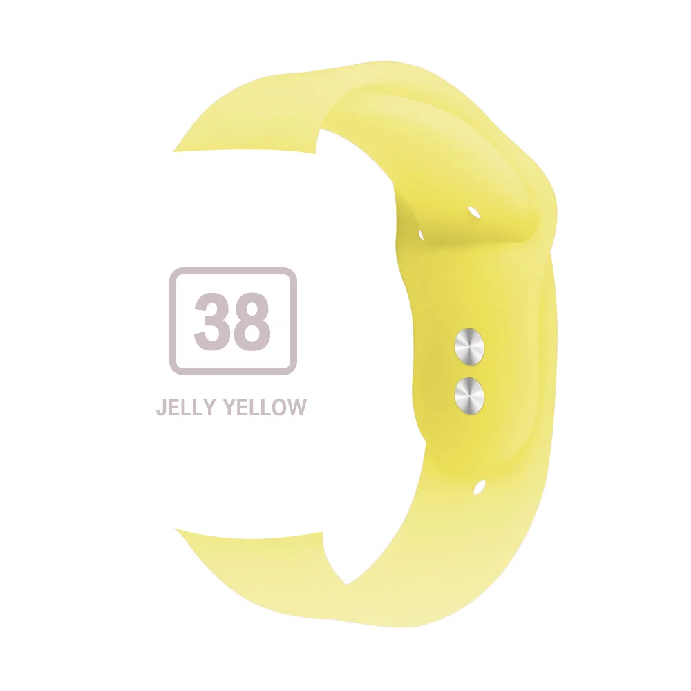 Мягкий силиконовый сменный спортивный ремешок для 38 мм Apple Watch Series1 2 3 4 5 42 мм наручный браслет ремешок для iWatch Sports Edition - Цвет ремешка: Jelly yellow