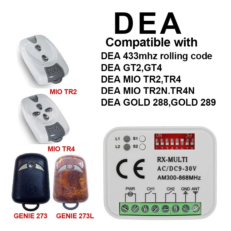 DEA GT2M GT4M 433 93mhz пульт дистанционного управления гаража фиксированный код команды