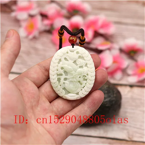 Натуральный белый кулон в виде китайского Нефритового дракона Yuanbao ожерелье