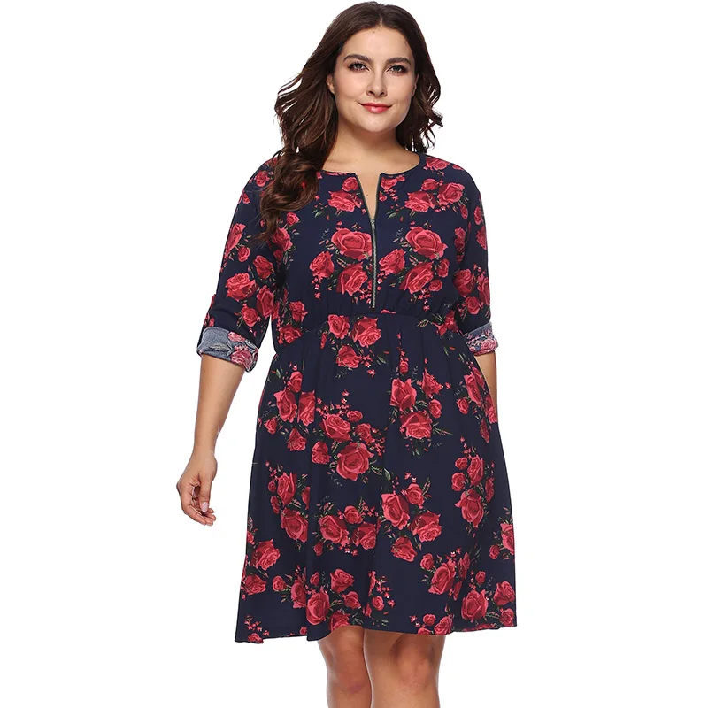 XXXL размера плюс рождественское платье для женщин большой размер винтажное