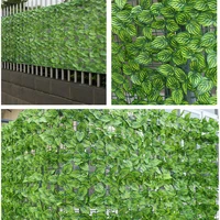 artificial simulated green leaf fence net enclosure fake plant fence green basket outdoor garden backyard balcony fence privacy
