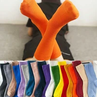 socks autumn casual solid women cotton high ankle knit soft crew new spring and summer socks