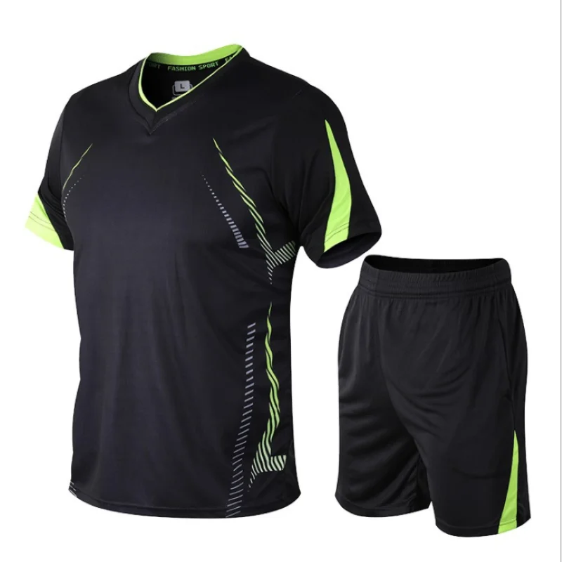 

Summer sportswear solid color simple men's sportswear two-piece T-shirt and shorts men's sportswear