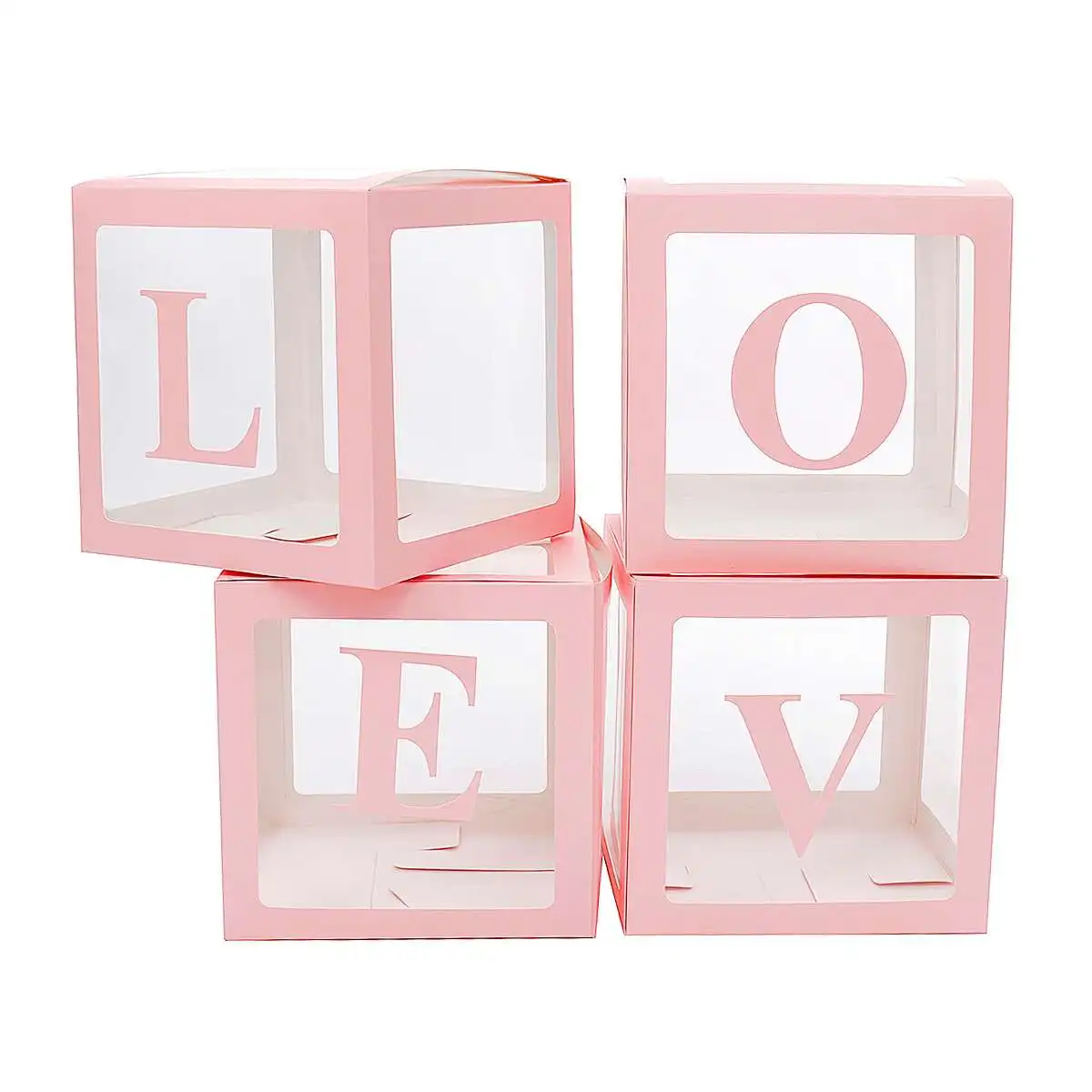 

4pcs 12inch Baby Shower Decorations Boy Girl Transparent Box Wedding Balloon Air First Birthday Party Decorations Kids Ballon