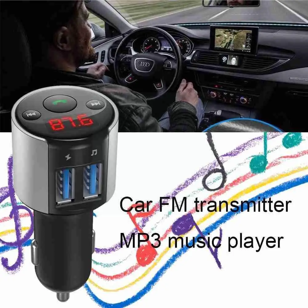 

Wireless Bluetooth 5.0 Car FM Transmitter MP3 Music Kits AUX Charger USB Dual Car Handsfree Radio Adapter Dropshipping Play W5I8