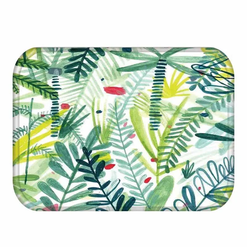 Коврик с листьями и цветами для входной двери нескользящий кухонный ковер Flan nel