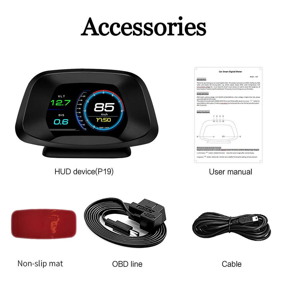 Новый HD Фронтальная проекция бортовой компьютер HUD гаджет OBD и GPS двойная система