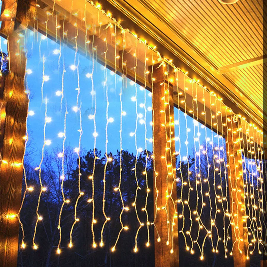 

3x3/6x3M Outdoor LED Window Curtain String Light Christmas Icicle Light Wedding Decor Fairy Curtain Light For Garden Bedroom