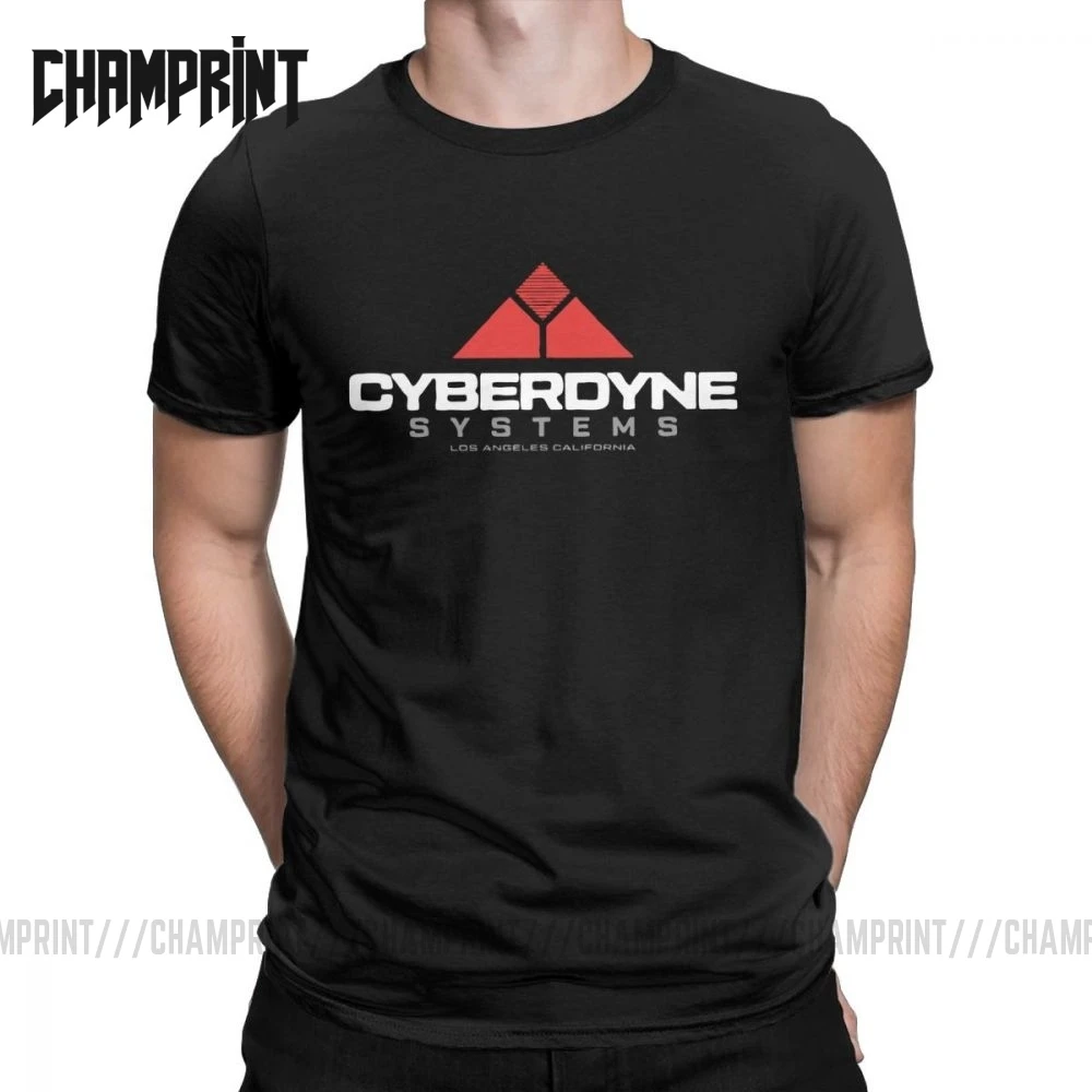 

Terminator Cyberdyne Systems T Shirt Men Cotton Fun T-Shirt Arnold Schwarzenegger Holidays Tee Short Sleeve Tops Plus Size