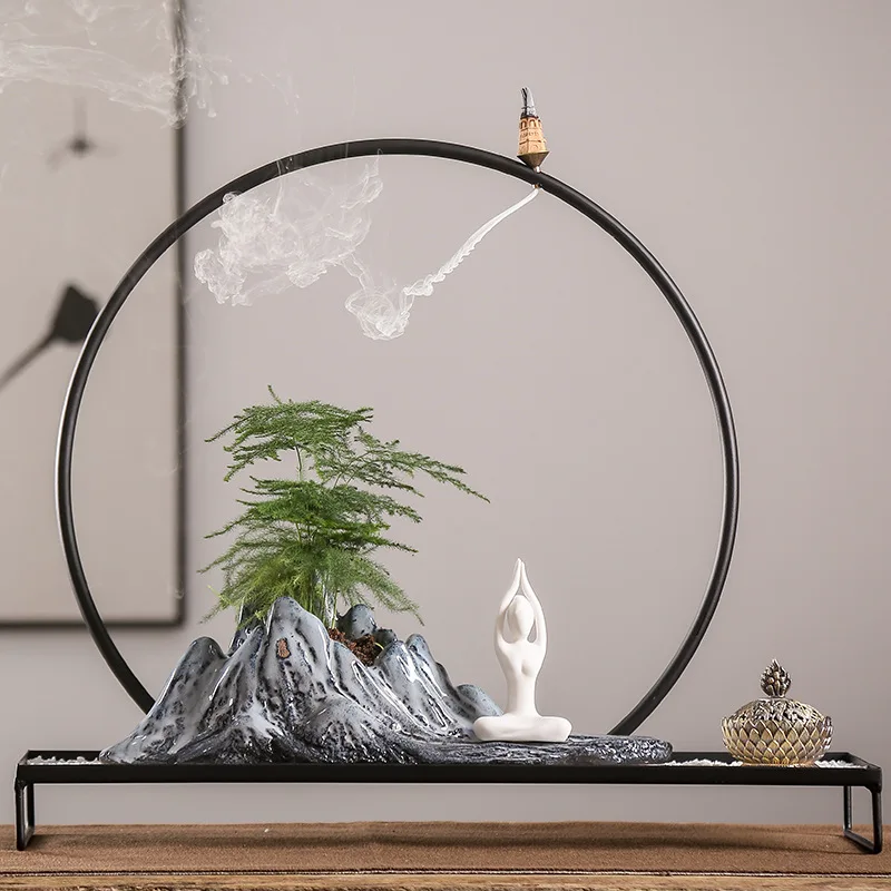 Горелка для благовоний с обратным потоком держатель дымом и водопадом + катушка