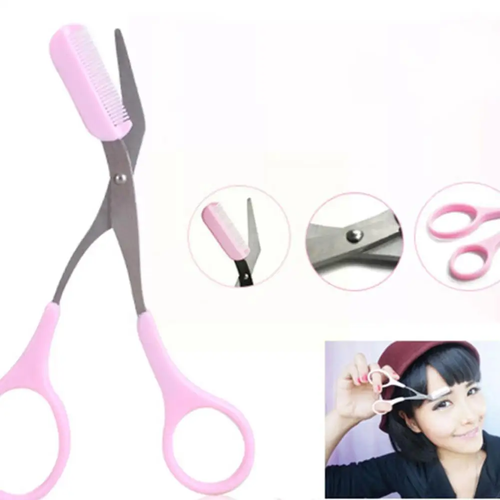 

1pcs Eyebrow Trimmer Scissor With Comb Hair Removal Grooming Makeup Eyebrow Shaper Accessories Shaping Shaver Cosmetic D7i8