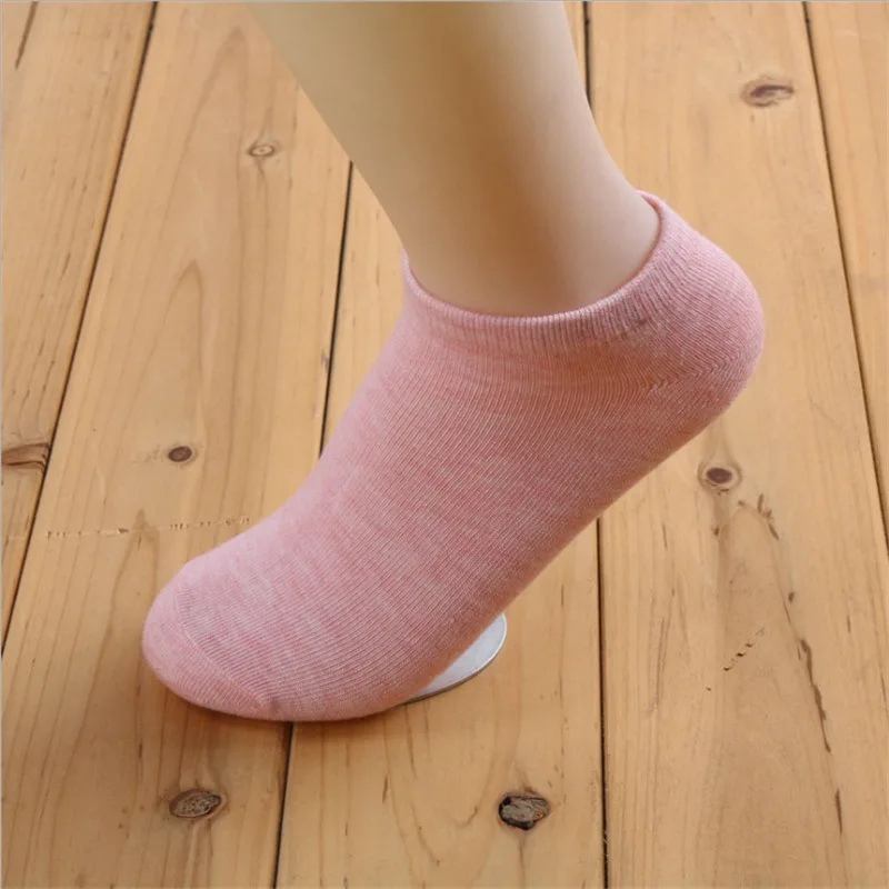 

Candy sweat-absorbent solid color casual shallow mouth women's boat socks