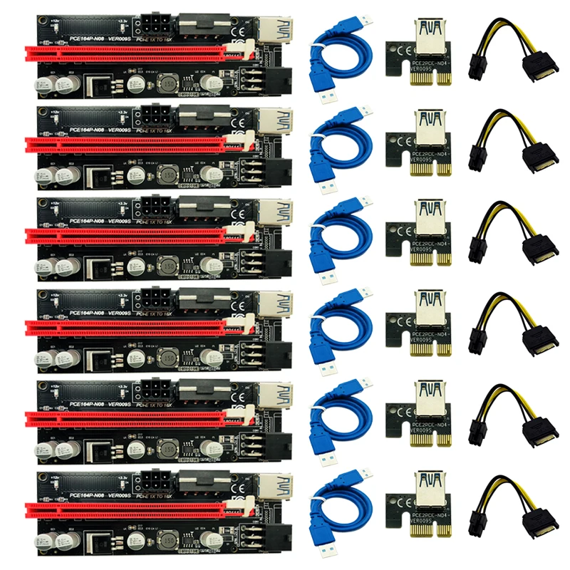 6 шт. новые VER009 USB 3 0 PCI E VER 009S Экспресс 1X 4x 8x 16x удлинитель адаптер SATA 15pin до pin