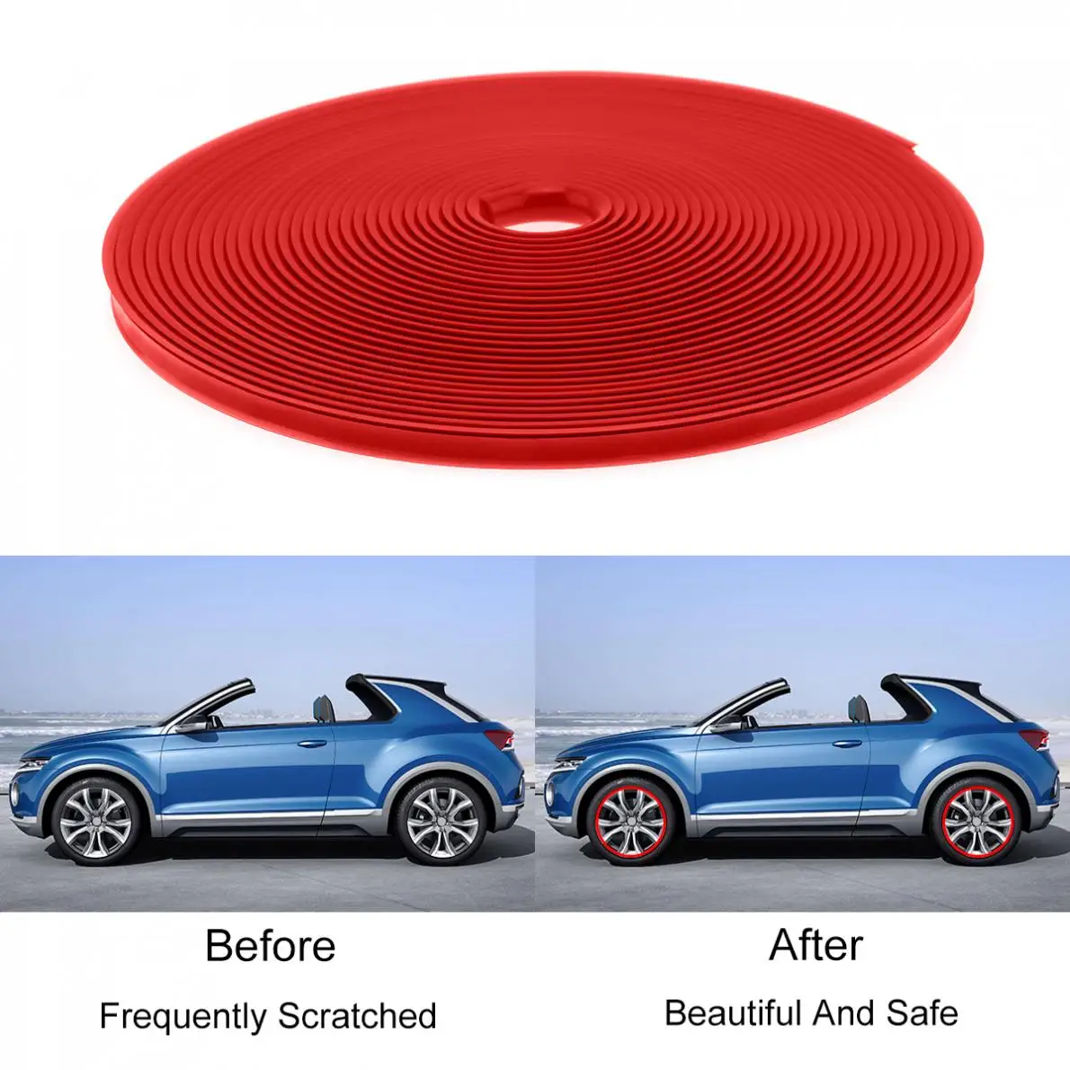 8 м ПВХ колеса автомобиля протектор ступицы наклейка обода Защитная Резиновая