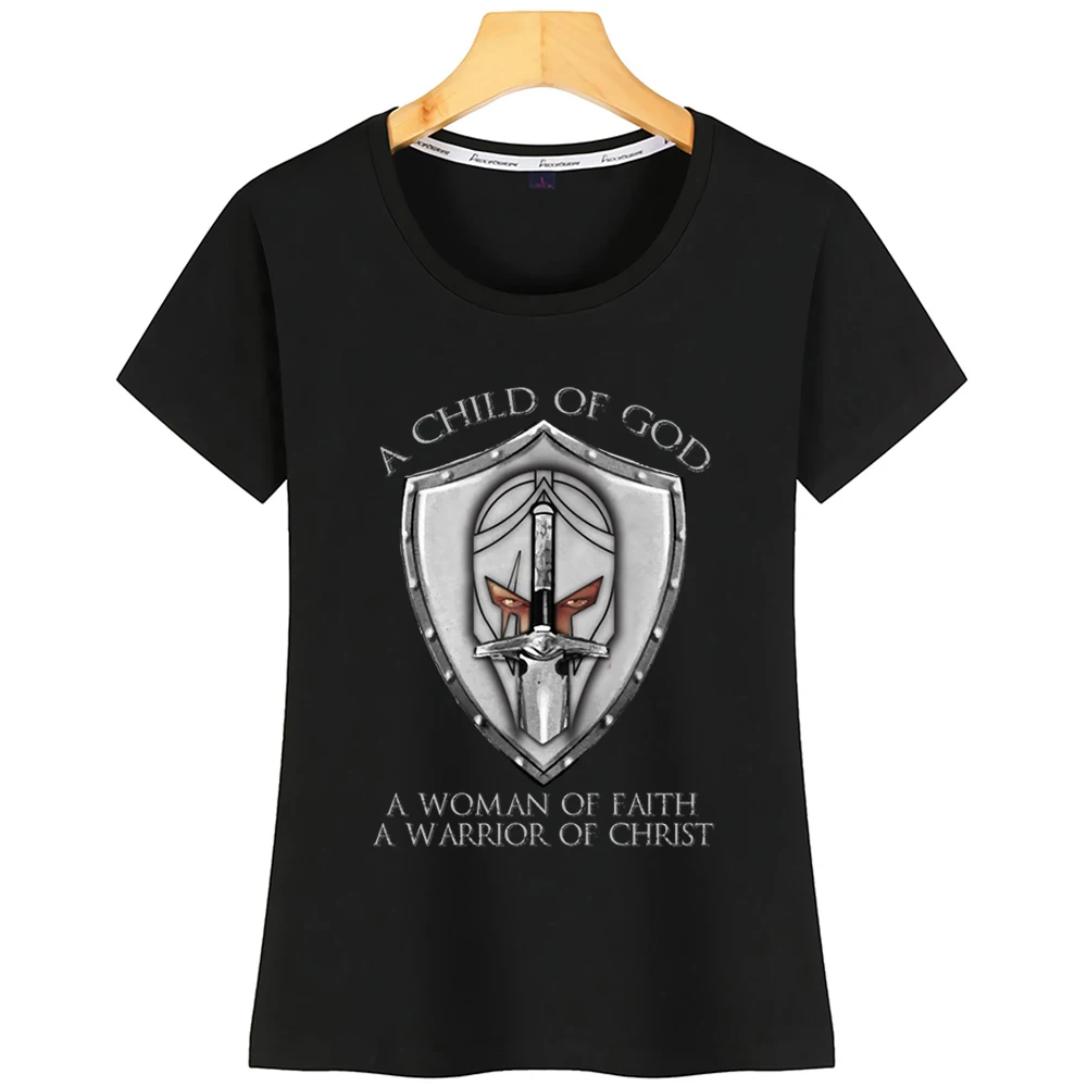 Топы Футболка женская детская Божья религиозная христианская Модная белая