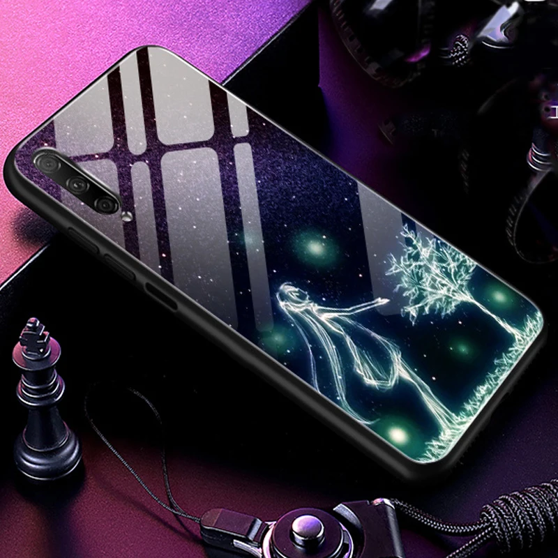 Чехол из закаленного стекла для Huawei Honor 9 X Pro, Мягкая силиконовая задняя крышка для Huawei Honor 9 X Pro, чехол для телефона с звездным узором