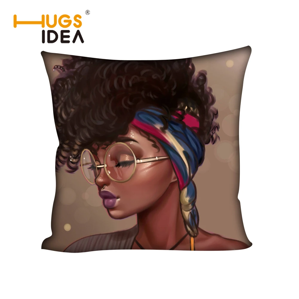 HUGSIDEA черная афроамериканская искусственная декоративная наволочка 45*45 см для