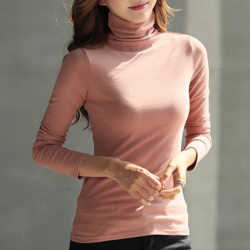 

pieces autumn winter high collar base shirt for Women 2020 new long sleeve T-shirt for women all-match Spring
