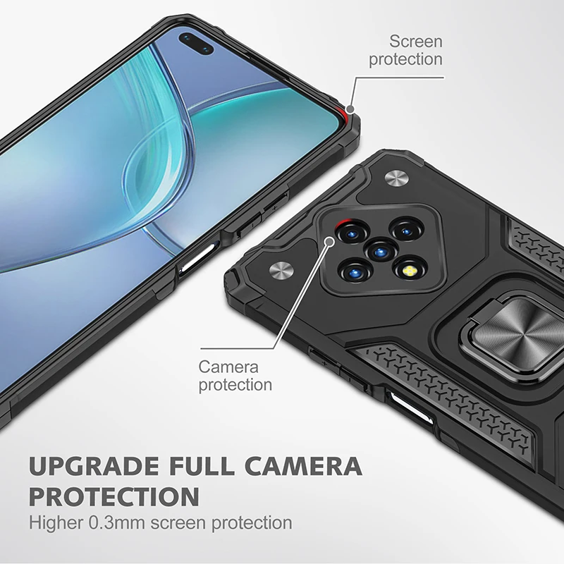 armor case for infinix zero 8 shockproof stand hard back coque for infinix hot 9 10 pay note 7 lite smart 4 zero8 8i phone cover free global shipping