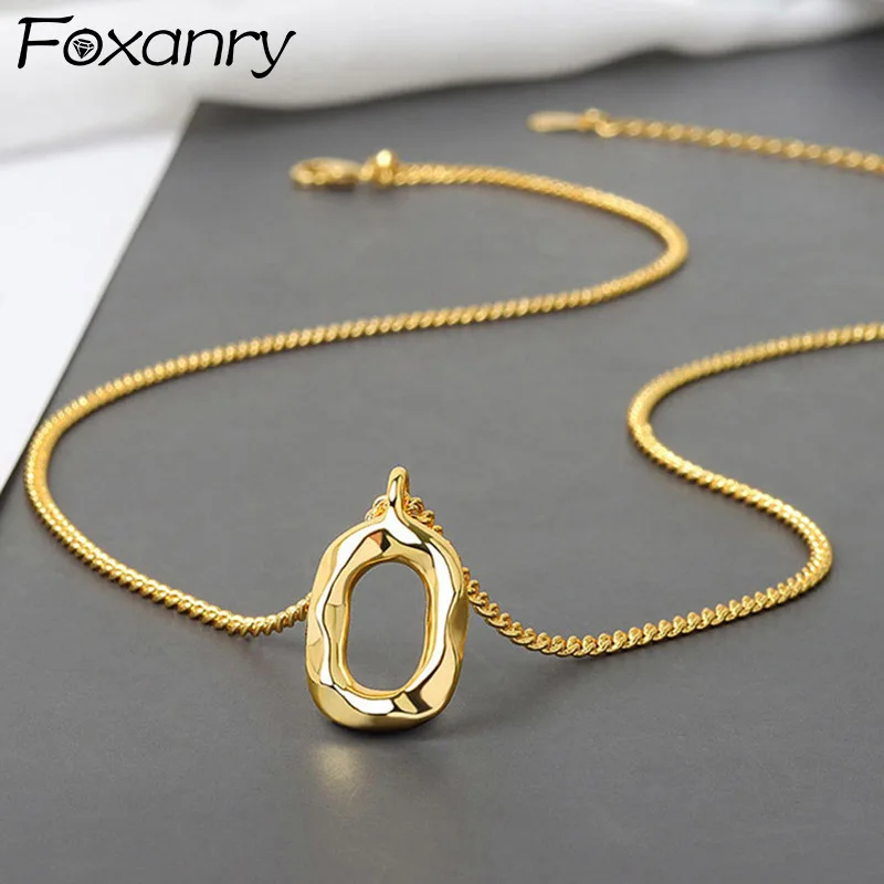 

Evimi Minimalist 925 Standard Silver Trendy Necklace New Fashion Creative O-Shape Geometric Pendant Wedding Bride Jewelry Gift