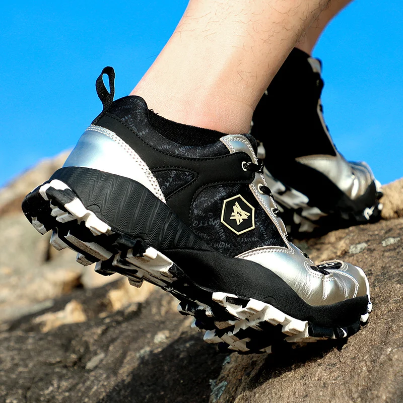

Men's and women's light and breathable mountaineering shoes, anti slip and shock absorption fashionable walking shoes