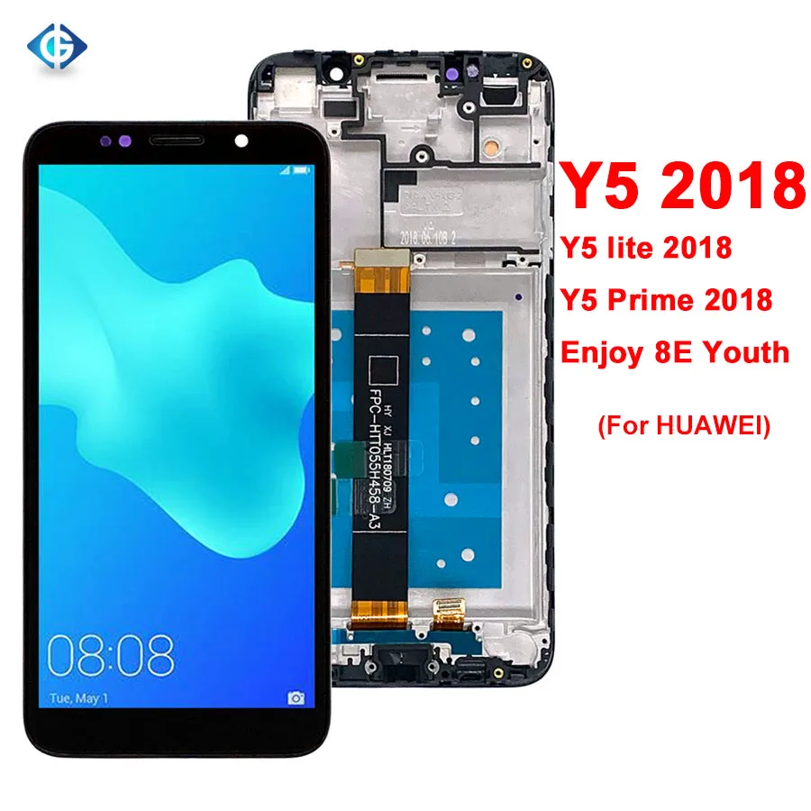 ЖК-дисплей для Huawei Y5 2018 с сенсорным экраном и рамкой.