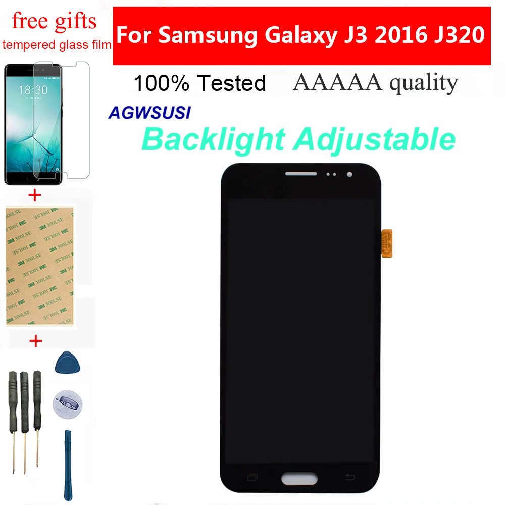 Регулируемый для Samsung Galaxy J3 2016 J320 J320A J320F J320P J320FN сенсорный экран дигитайзер сенсор