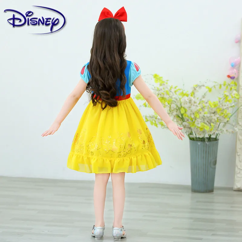Милый детский костюм Disney для девочек летний Белоснежки выступления пышное