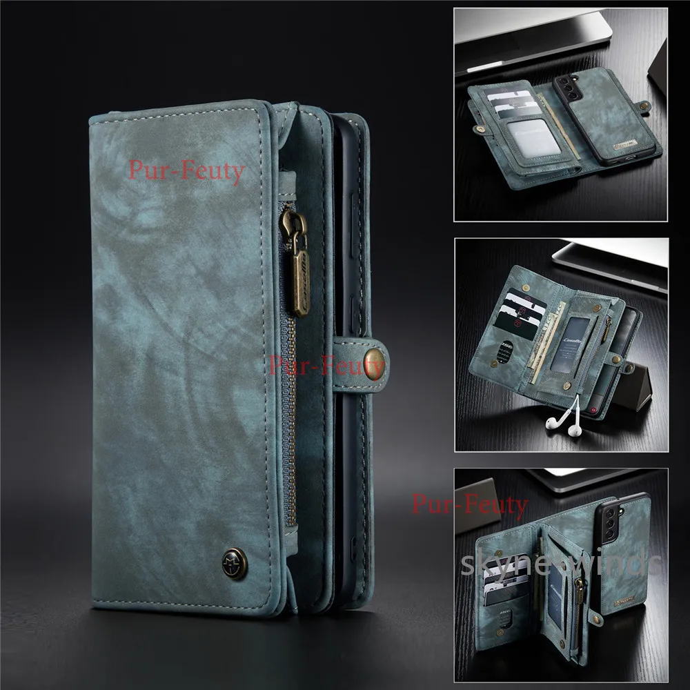 

Чехол для Samsung Galaxy S21 FE, Отделяемый флип-кошелек на молнии с зажимом, подставка, держатель для телефона, оболочка, чехол для Samsung S21FE