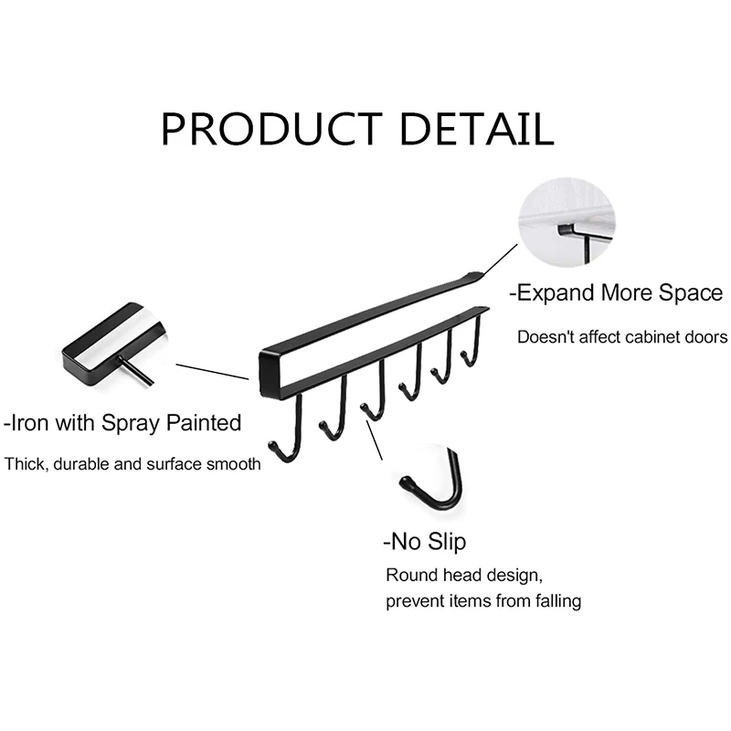 Мульти-Функция 3 шт х 6 крючков кружка держатель под кабинет Кофе чашка вешалка
