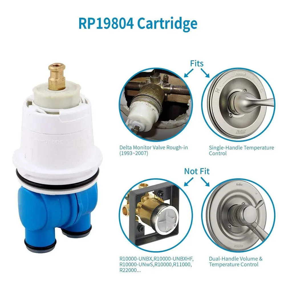 

D08D RP19804 Compatible Pressure Balance Shower Spool Assembly Replacement for 1993-2007 Delta 1300/1400 Series Bathtub