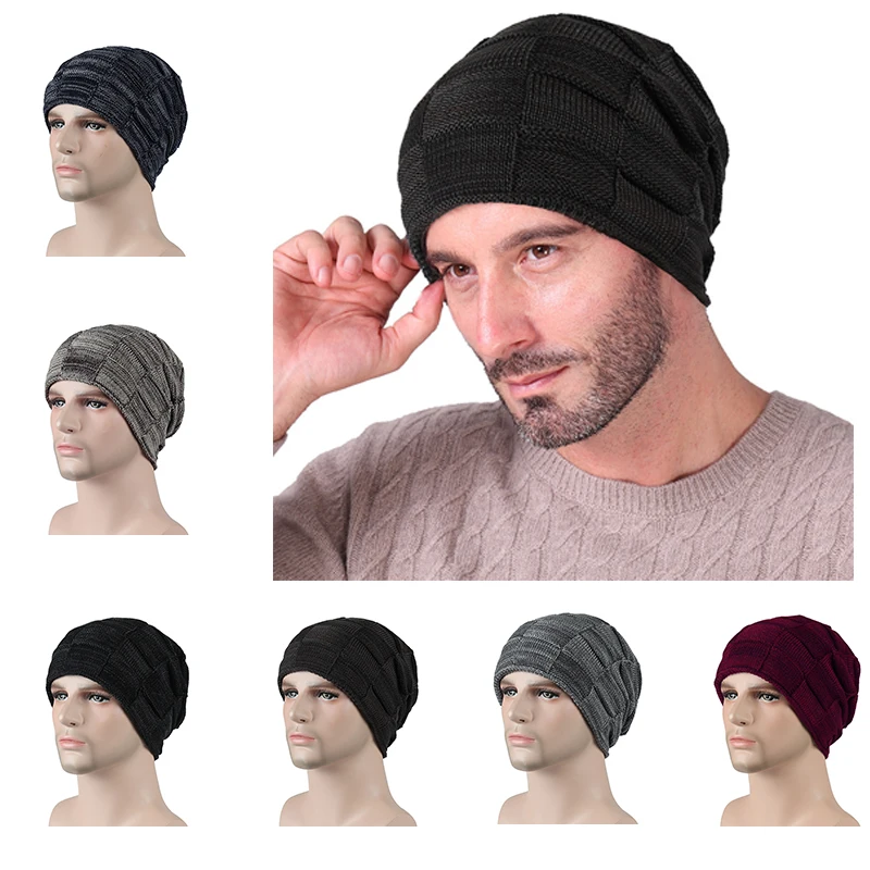 

Fall Winter Warm Knit Casual Short Thread Adult Wool Beanie Elastic Hats Unisex
