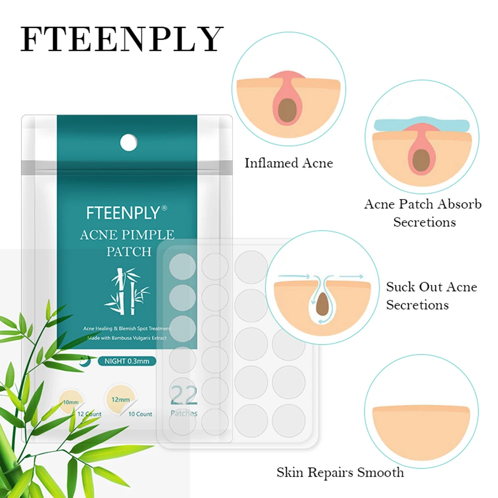 FTEENPLY Acne Pimple Patch Invisible Acne Removal Acne Treatment Sticker Blemishing Spot Waterproof Breathable Face Skin Care