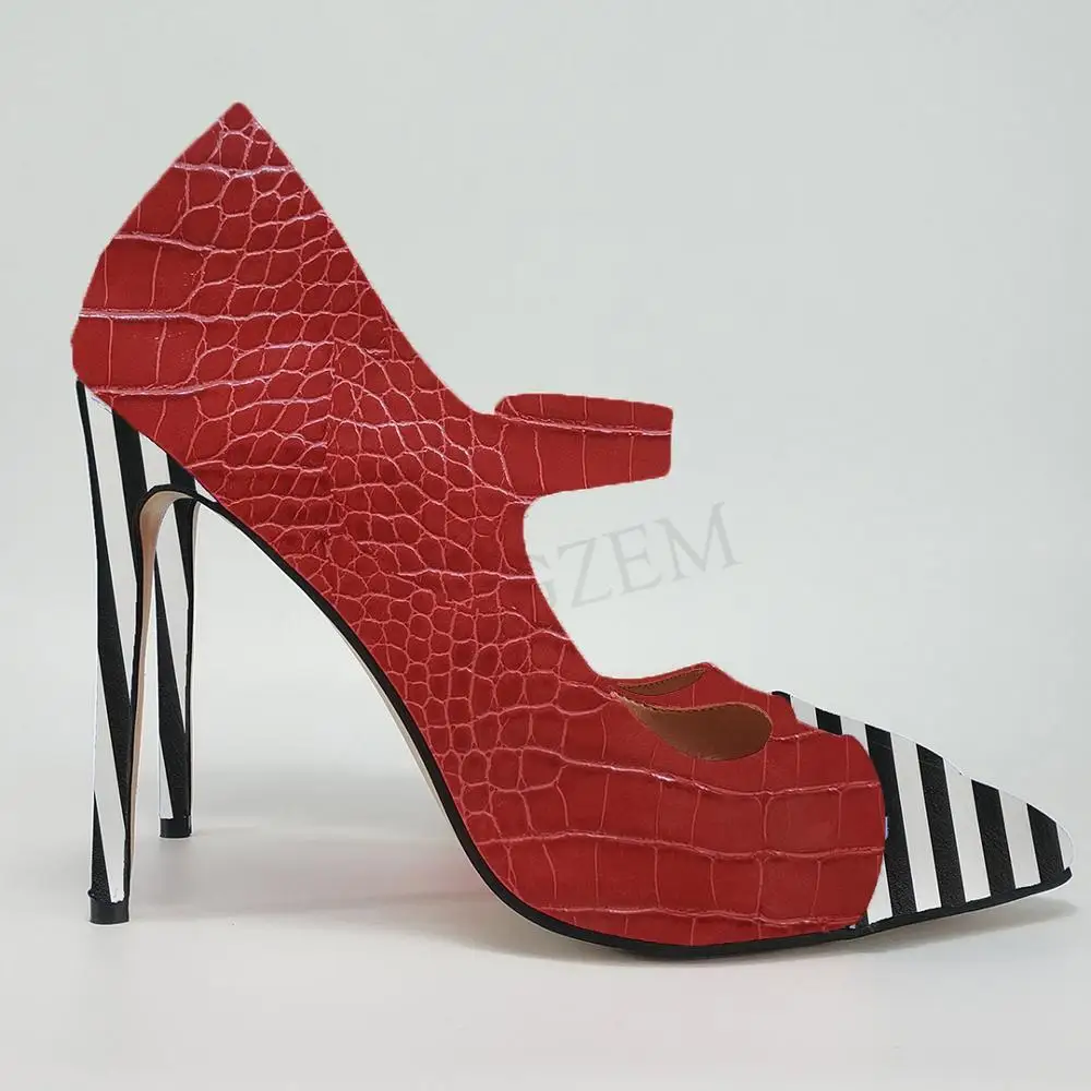 LAIGZEM/цветные женские туфли лодочки на каблуке Разноцветная контрастная обувь Mary