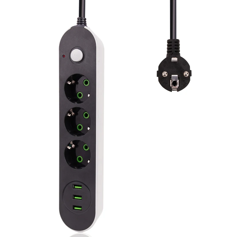 

New Smart USB Power Strip Socket EU Plug 3 USB Charge 5M Power Cord Wall Charge Adapter For Robot Vacuum Cleaner Humidifier