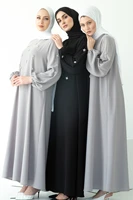 solemn abaya long dress solid color hand sewing drill raglan sleeve dress middle east ramadan hui dress arab womens clothing
