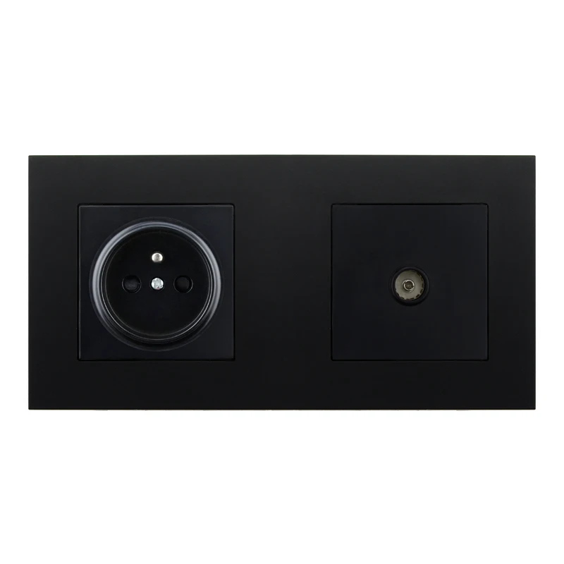 1Socket TV Outlet Atlectric FR Стандартный разъем пластиковый блок розеток RJ45 розетка компьютерный порт данных розетка двойной RJ45 с тв двойной выход розетки - Тип: 1Socket TV Outlet