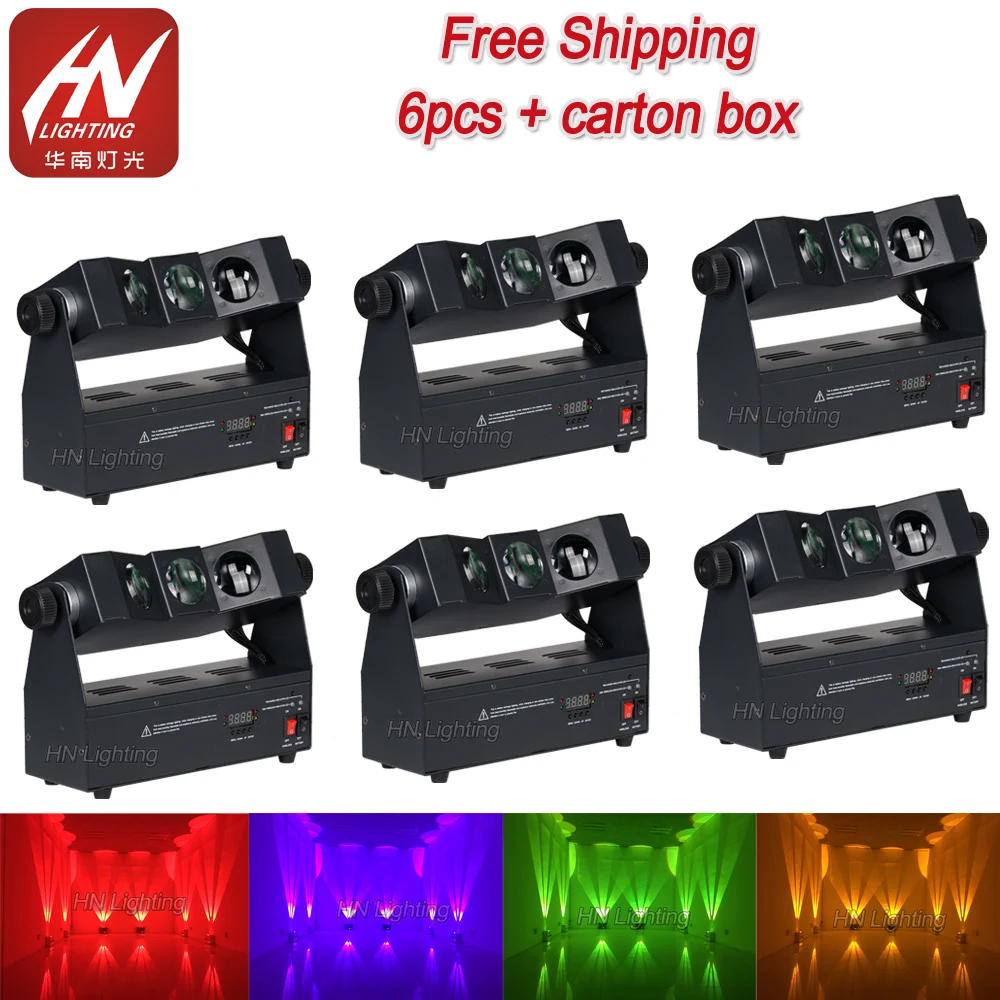 4 шт. DJ UpLight 3*10 Вт RGBA 4в1 Tri Beam 3x10 rgba в 1 беспроводной сценический светильник с