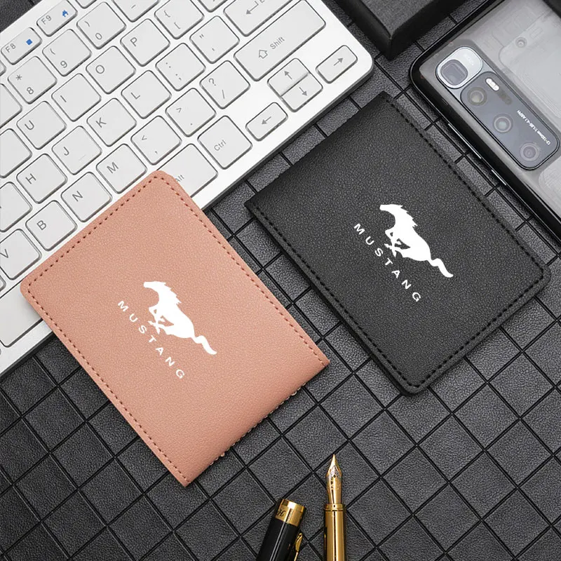 

PU Leather Car Driving Documents Protective Case Bank card credit card ID card holder storage book For Ford Mustang GT SHELBY