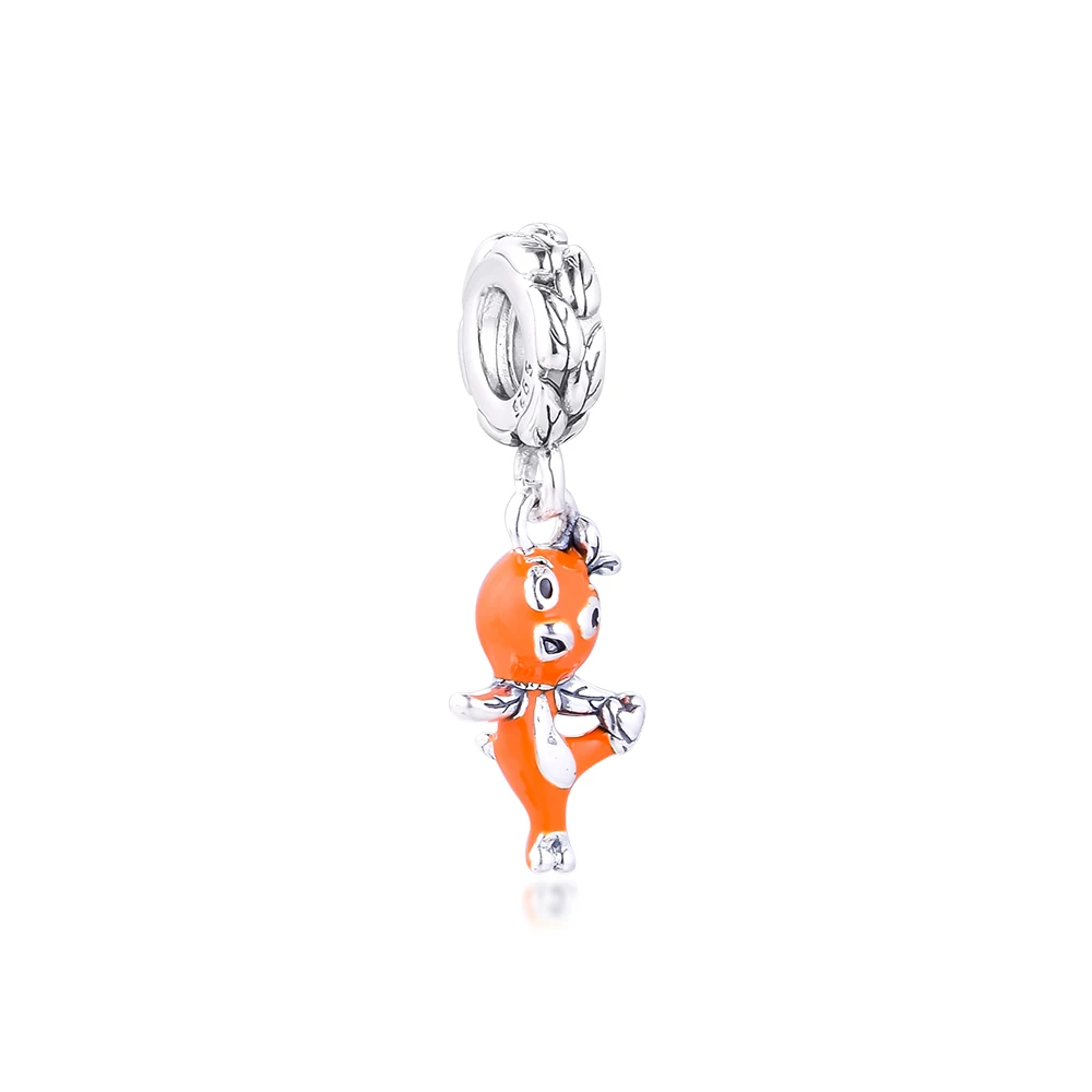 

Fits For 925 Silver Bracelet Orange Dancing Bird Charm Woman DIY Beads For Jewelry Making Summer Ocean Sterling Silver Charms