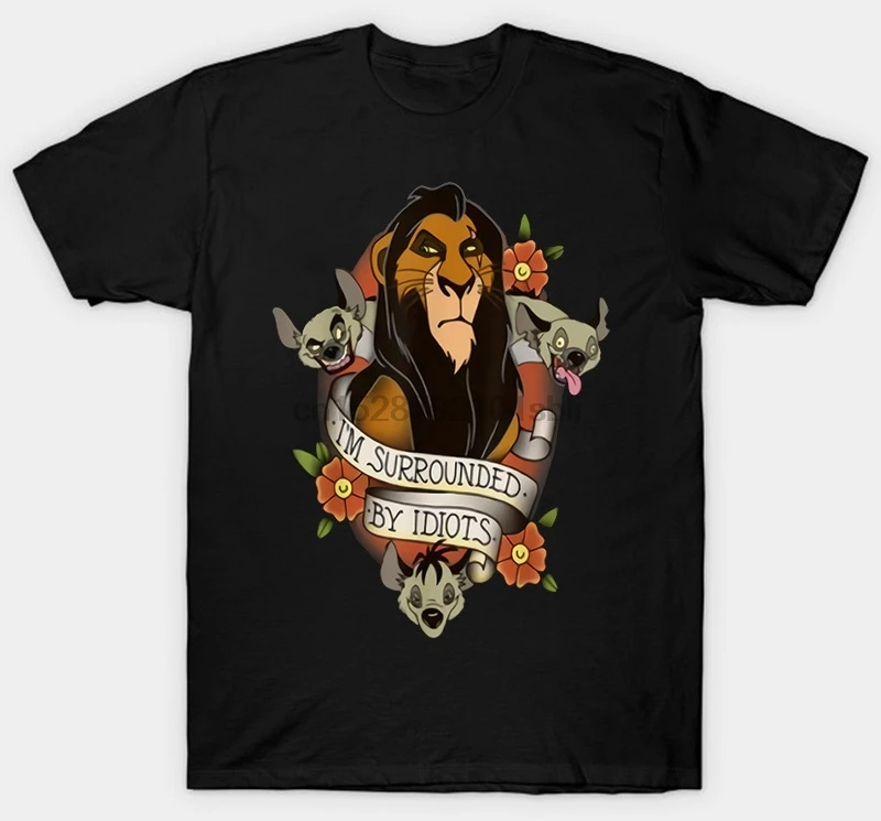 

Lion King Scar And Hyenas I Am Surrounded By Idiots Shirt