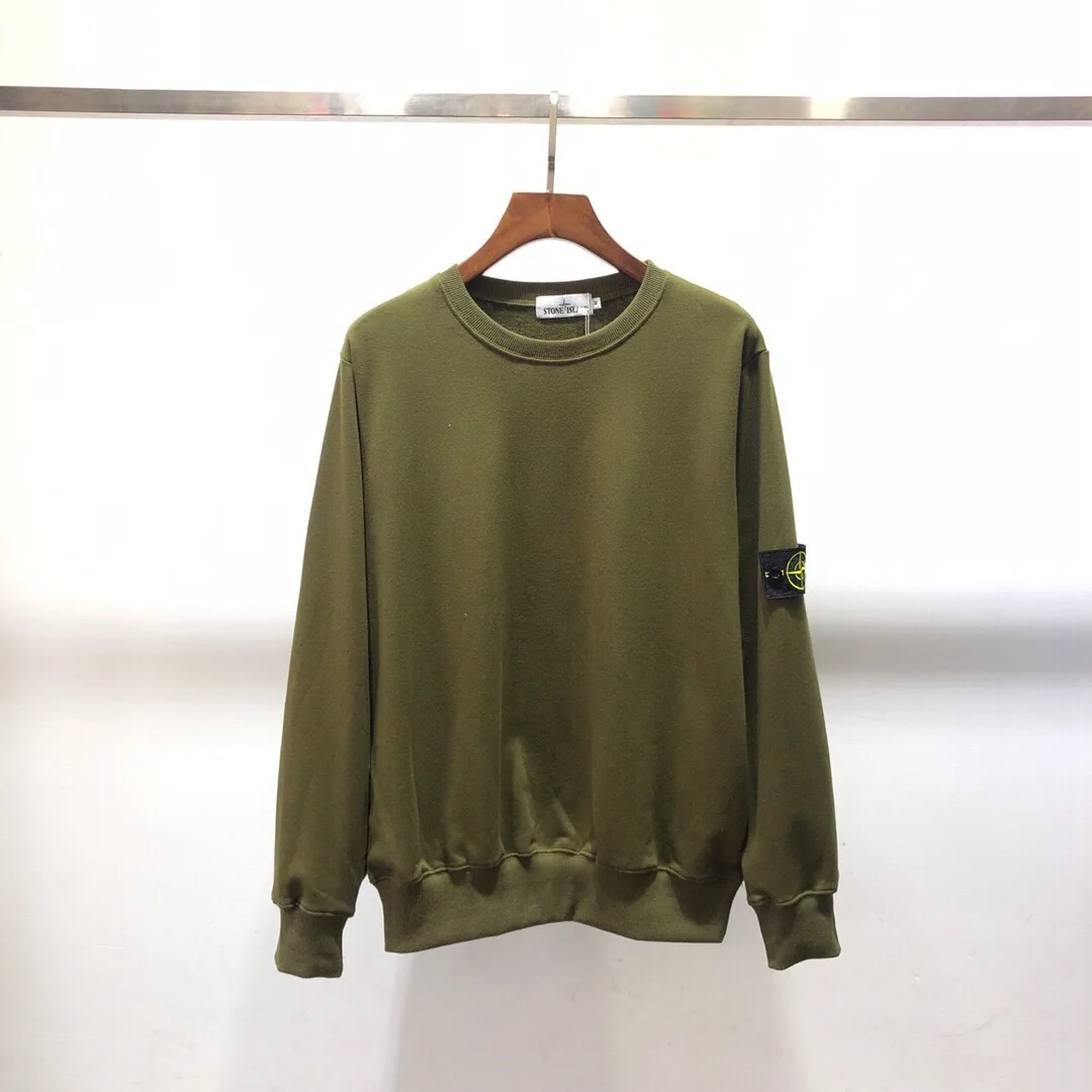 

Pure STONE ISLAND Cotton Pure Color Simple and Versatile Men and Women Casual Round Neck Pullover Sweater Students