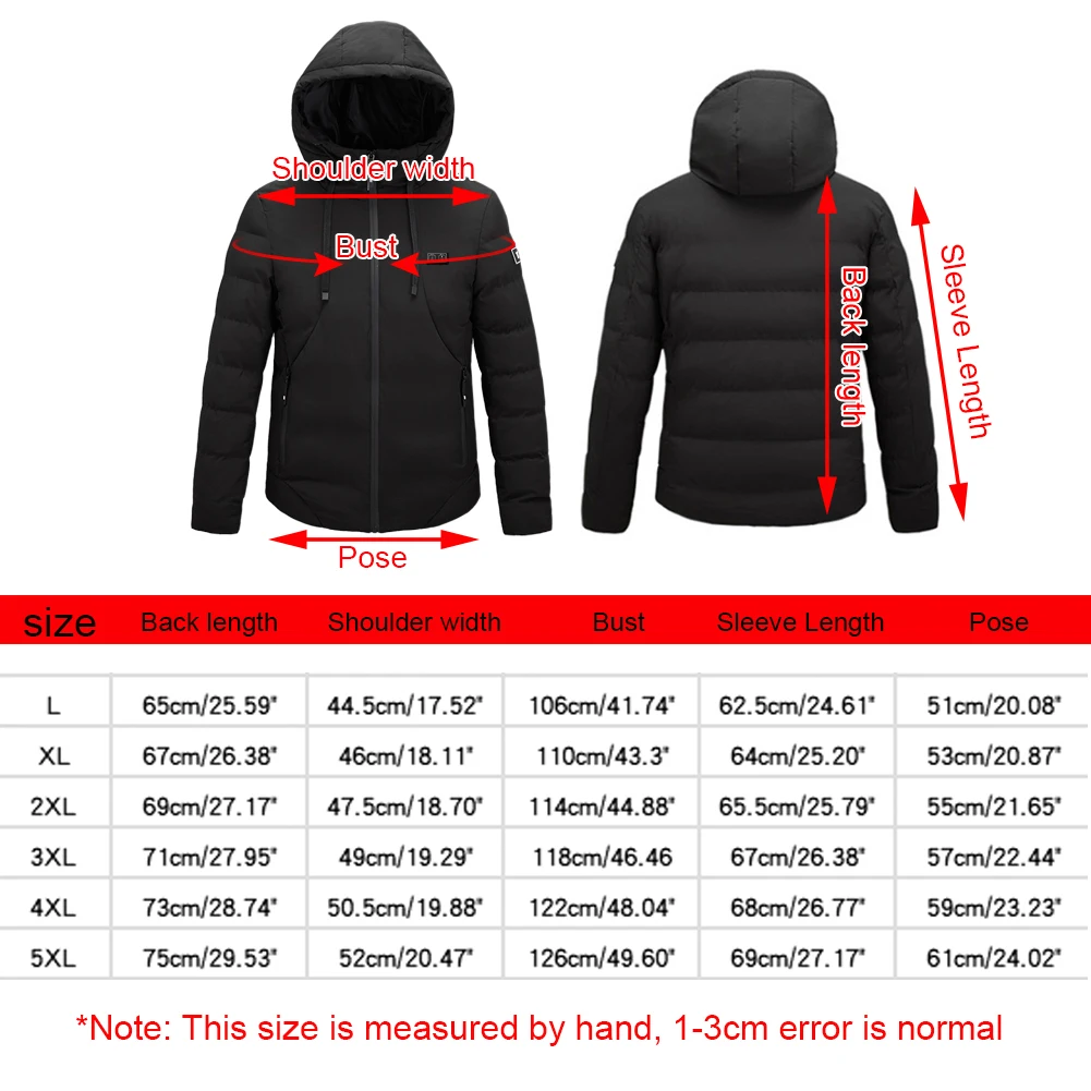 

9 Zone Heating Clothing Dual Control Thick Clothes Heating Jacket Heating Cotton Clothing USB Heating Three-Speed Electric
