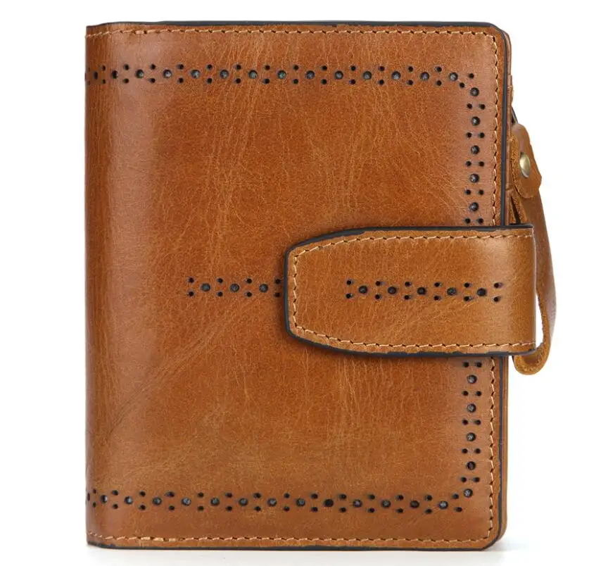 

Fashion Genuine Leather Women Wallet with Coin Purse Hollow Out Lady Purses Female Money Bag Short Purse for Lady