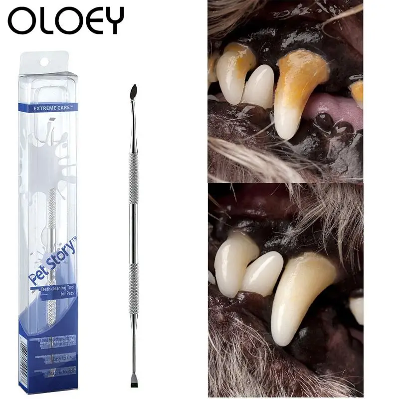 Собака Зубная щётка Нержавеющая сталь двойной головкой электрическая зубная