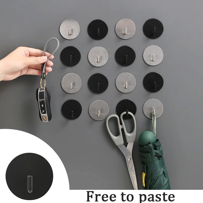 

Настенный держатель из нержавеющей стали, самоклеящаяся вешалка для дома, кухни, ванной, ванной, шара, ключей, сумок, пальто, крючок для хране...