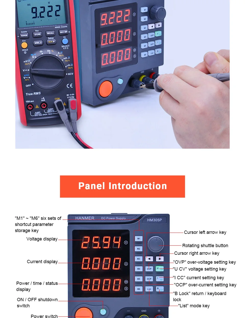 Программируемый источник питания OUTEST HM305P 30 V/5A DC Регулируемый источник питания светодиодный цифровой Регулируемый лабораторный источник питания с ЧПУ